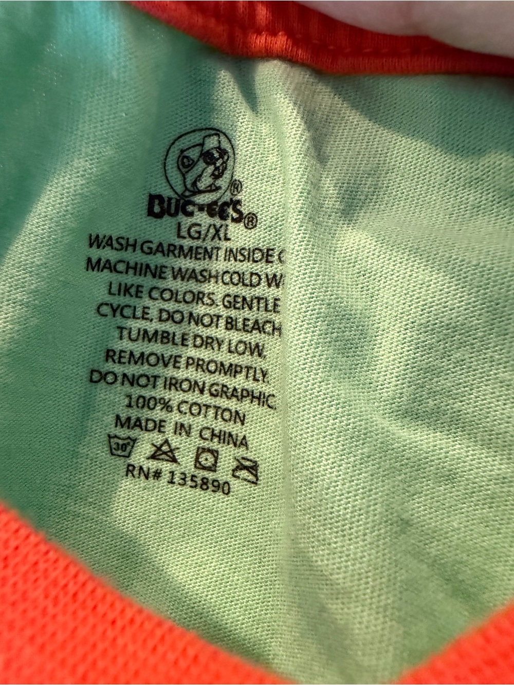 Buc-ee's Mint Green Tee Donut Disturb Bright Coral Trim Nightshirt Pajama XL - Picture 3 of 4
